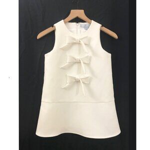 Hill House White Tank Top with Bow Accents
